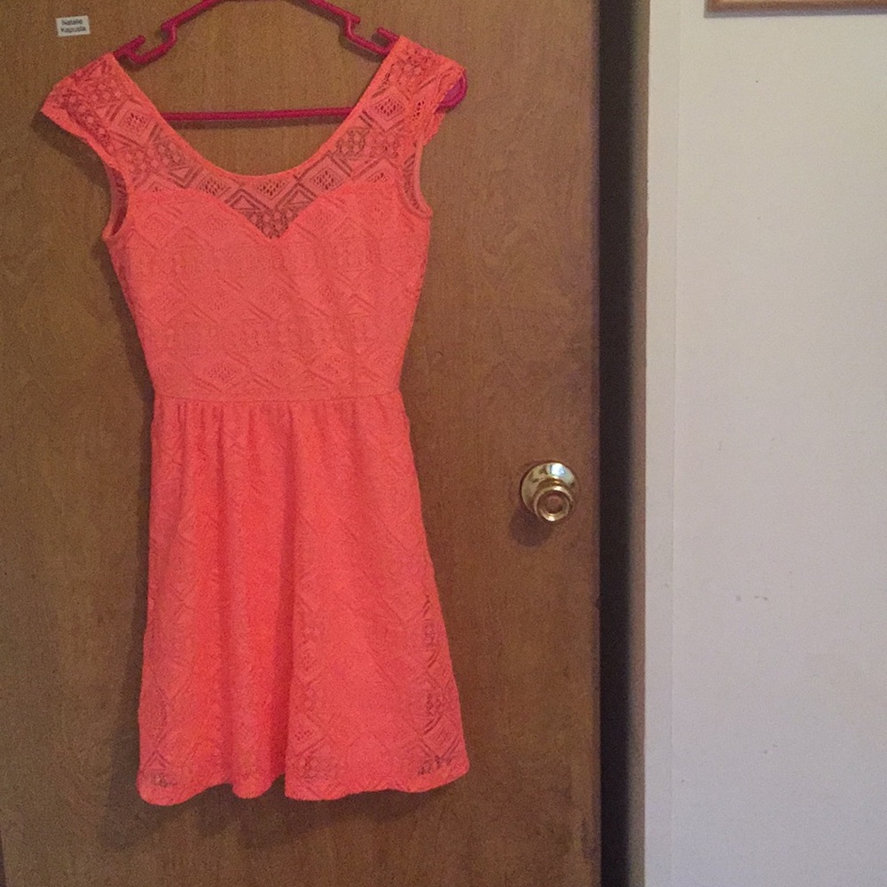 Pink shirt dress
